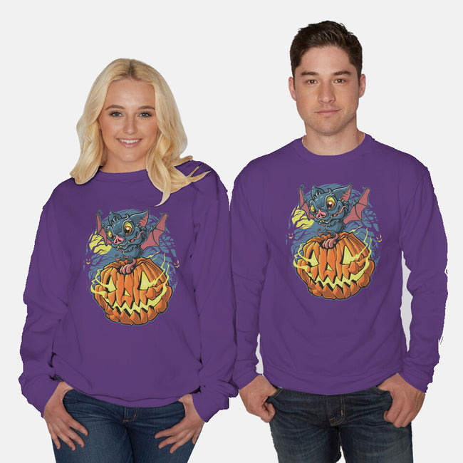 Spooky Night Bat-Unisex-Crew Neck-Sweatshirt-Betmac