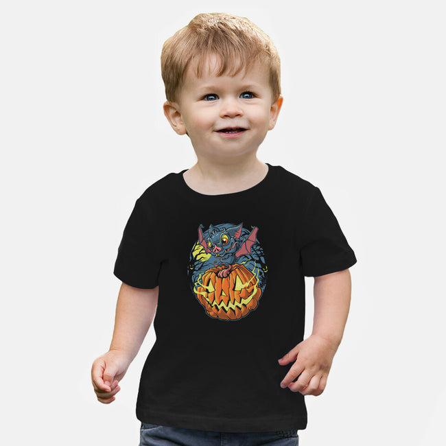 Spooky Night Bat-Baby-Basic-Tee-Betmac