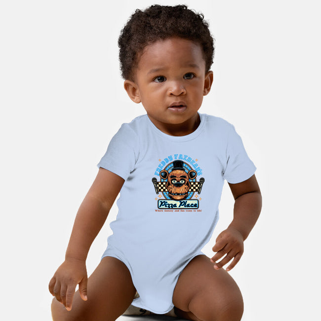 Freddy’s Pizza Place-Baby-Basic-Onesie-momma_gorilla