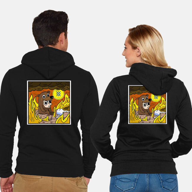 The Bear Is Fine-Unisex-Zip-Up-Sweatshirt-MarianoSan