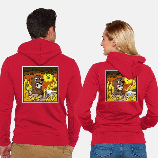 The Bear Is Fine-Unisex-Zip-Up-Sweatshirt-MarianoSan