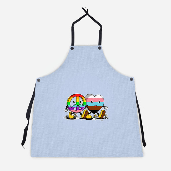 Peace And Love Friends-Unisex-Kitchen-Apron-sebasebi