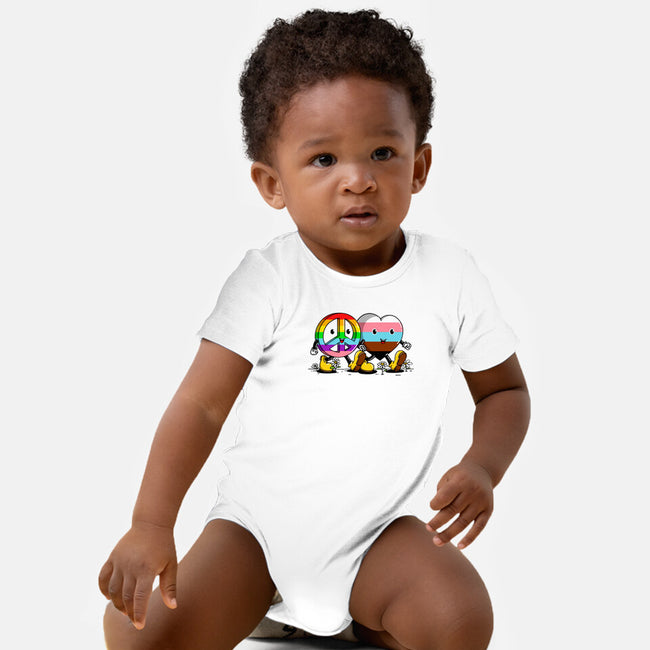 Peace And Love Friends-Baby-Basic-Onesie-sebasebi