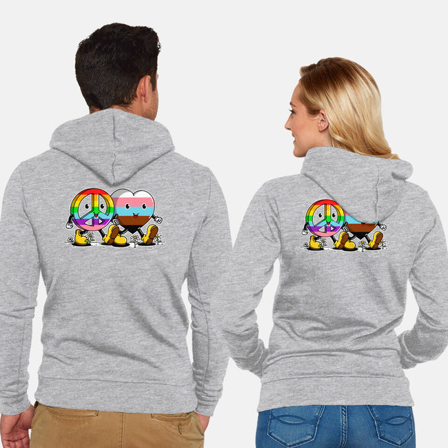 Peace And Love Friends-Unisex-Zip-Up-Sweatshirt-sebasebi