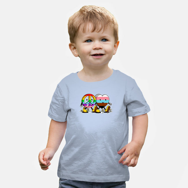 Peace And Love Friends-Baby-Basic-Tee-sebasebi