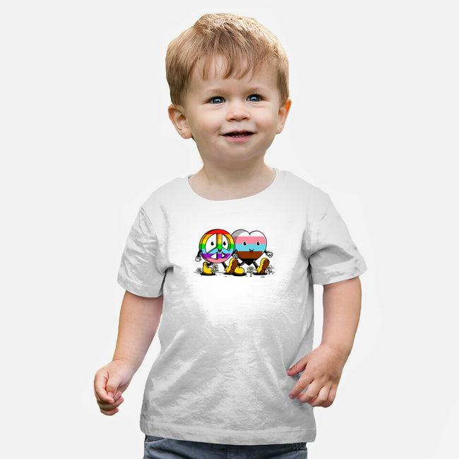 Peace And Love Friends-Baby-Basic-Tee-sebasebi