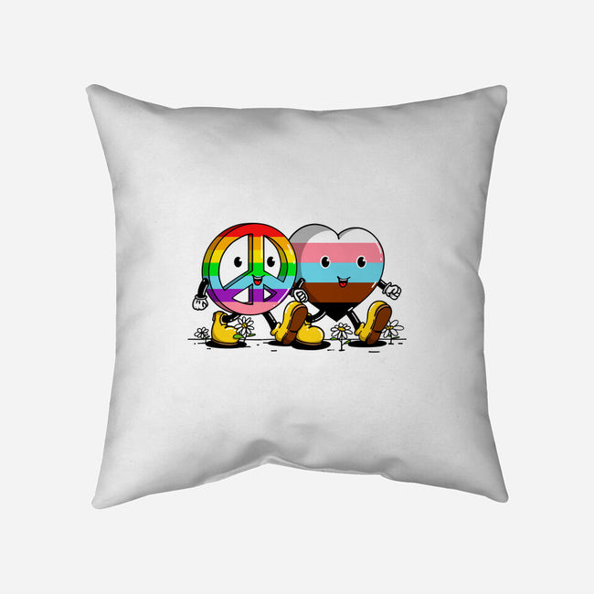 Peace And Love Friends-None-Removable Cover w Insert-Throw Pillow-sebasebi