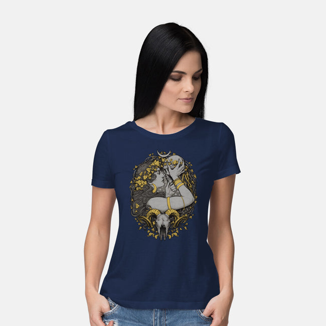 Skull Witch-Womens-Basic-Tee-MedusaD