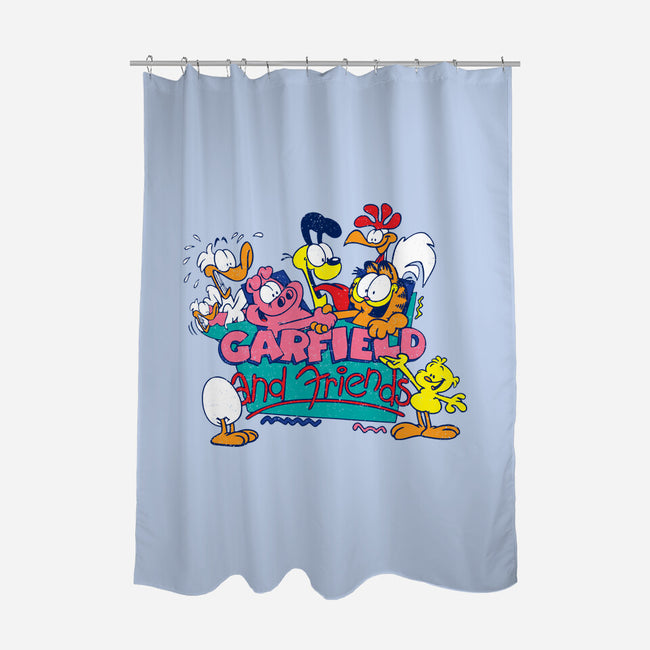 Cat And Friends-None-Polyester-Shower Curtain-dalethesk8er