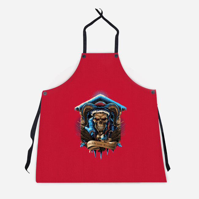 The Shrine Of Krampus-Unisex-Kitchen-Apron-daobiwan