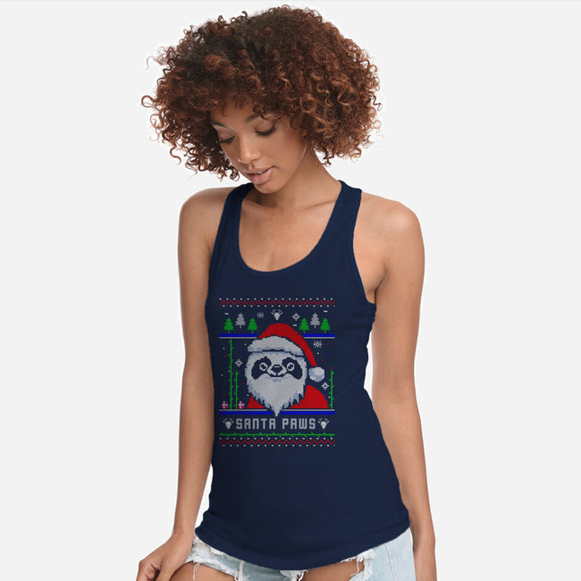 Santa Paws Christmas Panda-Womens-Racerback-Tank-constantine2454