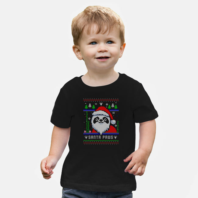 Santa Paws Christmas Panda-Baby-Basic-Tee-constantine2454