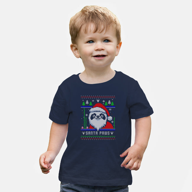 Santa Paws Christmas Panda-Baby-Basic-Tee-constantine2454