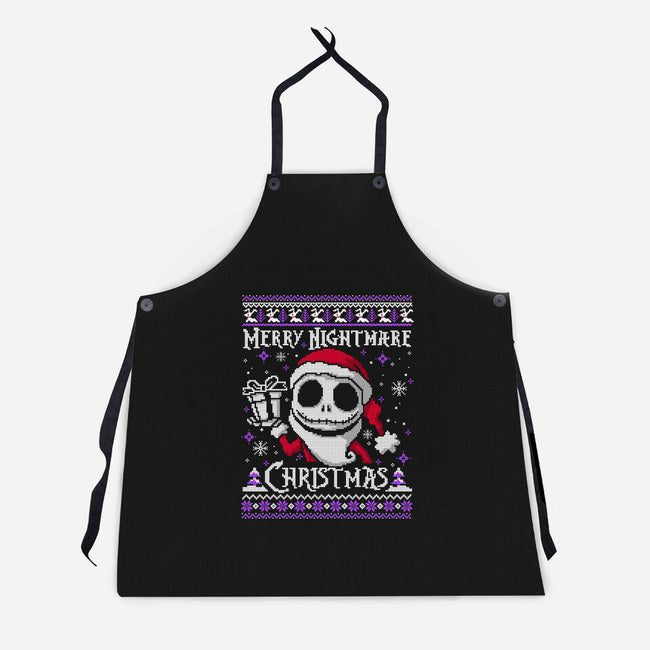 Merry Nightmare Christmas-Unisex-Kitchen-Apron-NemiMakeit