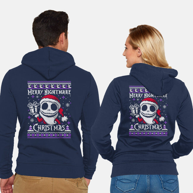 Merry Nightmare Christmas-Unisex-Zip-Up-Sweatshirt-NemiMakeit