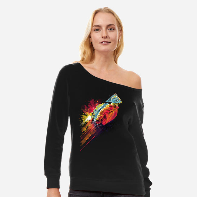 Human Rocket-Womens-Off Shoulder-Sweatshirt-zascanauta