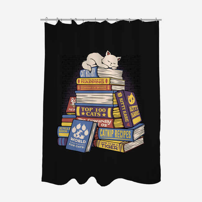 Cat Books Feline Library-None-Polyester-Shower Curtain-tobefonseca