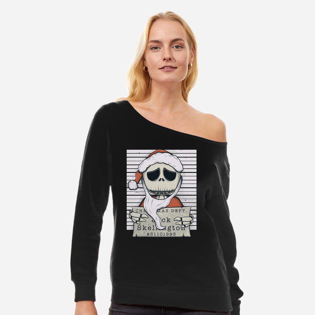 Christmas Dept-Womens-Off Shoulder-Sweatshirt-Claudia