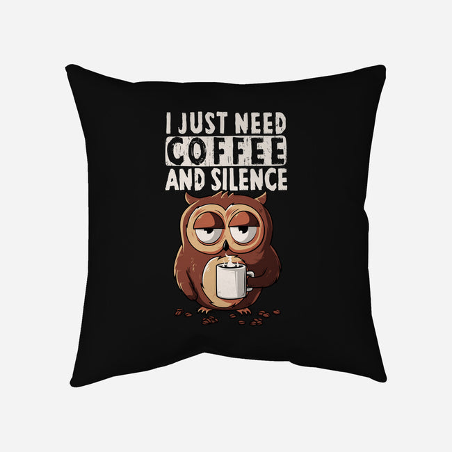 Coffee And Silence-None-Removable Cover-Throw Pillow-ducfrench