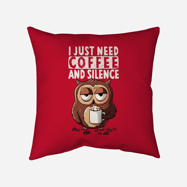 Coffee And Silence-None-Removable Cover-Throw Pillow-ducfrench