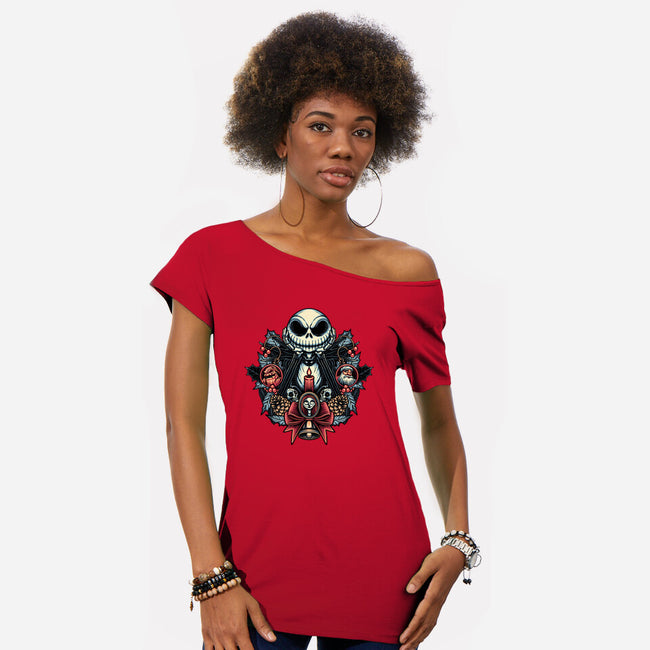 Christmas Jack-Womens-Off Shoulder-Tee-momma_gorilla