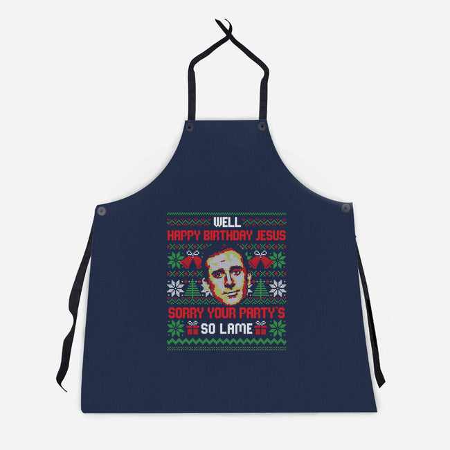 Happy Birthday Jesus-Unisex-Kitchen-Apron-eduely