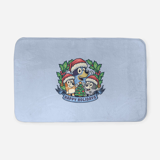 Bluey Holidays-None-Memory Foam-Bath Mat-momma_gorilla