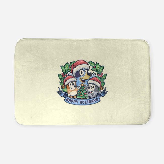 Bluey Holidays-None-Memory Foam-Bath Mat-momma_gorilla