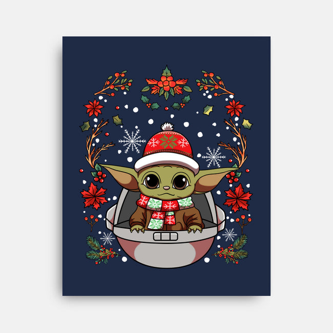 Christmas Yoda-None-Stretched-Canvas-JamesQJO