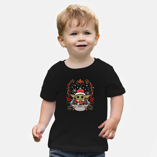 Christmas Yoda-Baby-Basic-Tee-JamesQJO