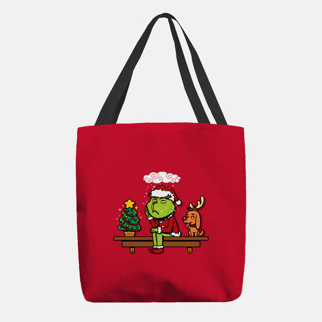 Grinch On The Shelf-None-Basic Tote-Bag-Boggs Nicolas