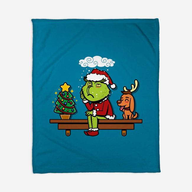 Grinch On The Shelf-None-Fleece-Blanket-Boggs Nicolas