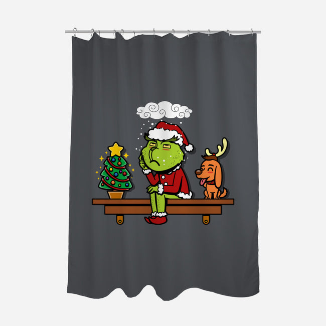 Grinch On The Shelf-None-Polyester-Shower Curtain-Boggs Nicolas