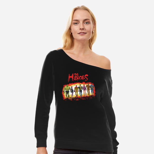 The Heroes-Womens-Off Shoulder-Sweatshirt-zascanauta