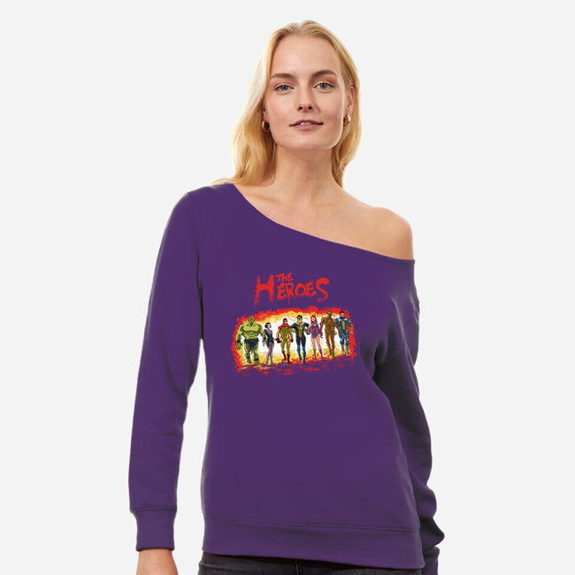 The Heroes-Womens-Off Shoulder-Sweatshirt-zascanauta