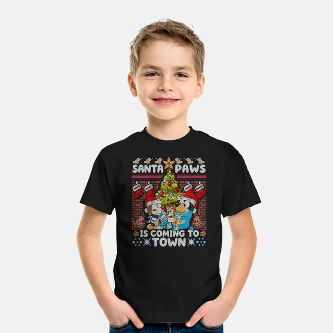 Santa Paws Is Coming-Youth-Basic-Tee-CoD Designs