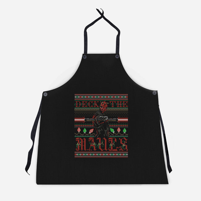 Deck The Mauls-Unisex-Kitchen-Apron-Wheels