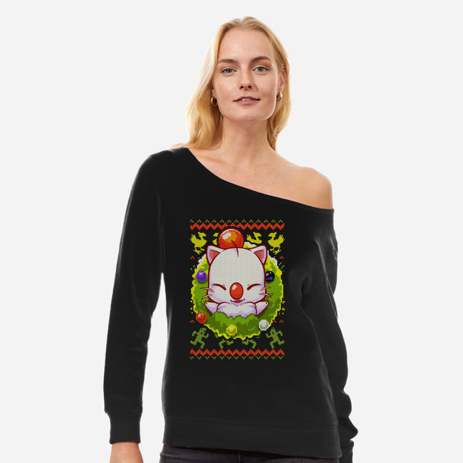 Kupo Christmas-Womens-Off Shoulder-Sweatshirt-BlancaVidal