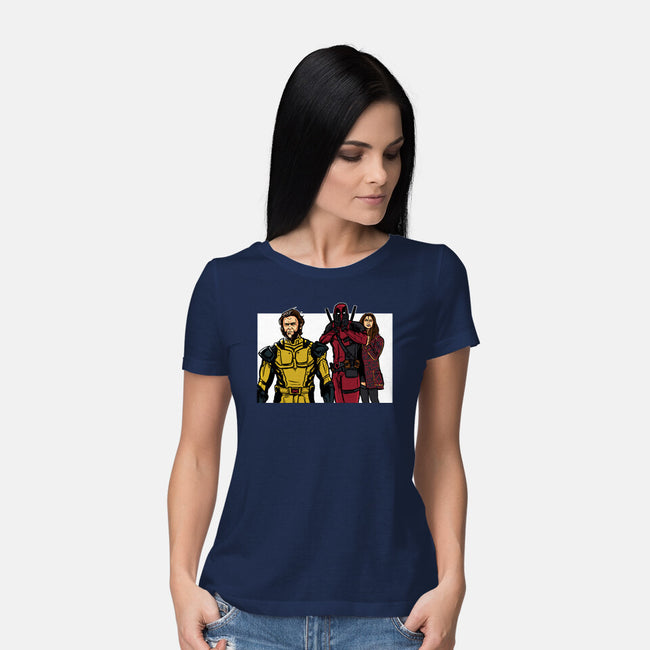 Distracted Deadpool-Womens-Basic-Tee-AndreusD