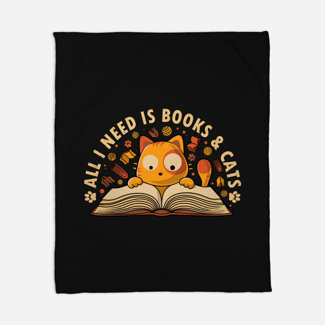 All I Need Is Books And Cats-None-Fleece-Blanket-erion_designs