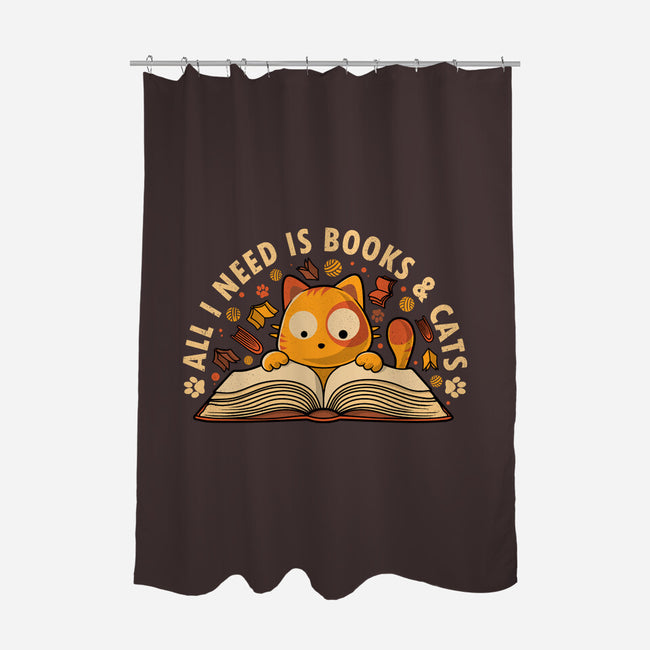 All I Need Is Books And Cats-None-Polyester-Shower Curtain-erion_designs