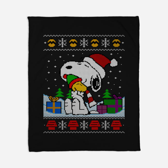 Holiday Beagle-None-Fleece-Blanket-drbutler