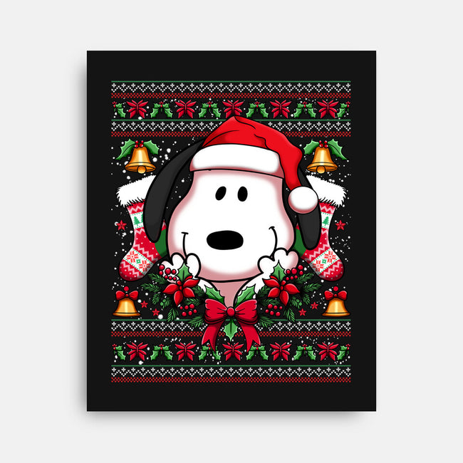 Snoopy Christmas Sweater-None-Stretched-Canvas-JamesQJO