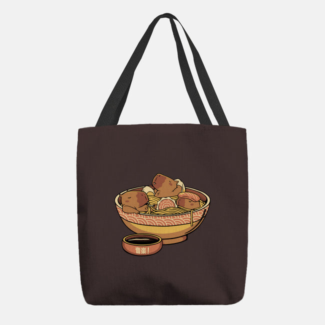 Capybara Cute Ramen-None-Basic Tote-Bag-tobefonseca