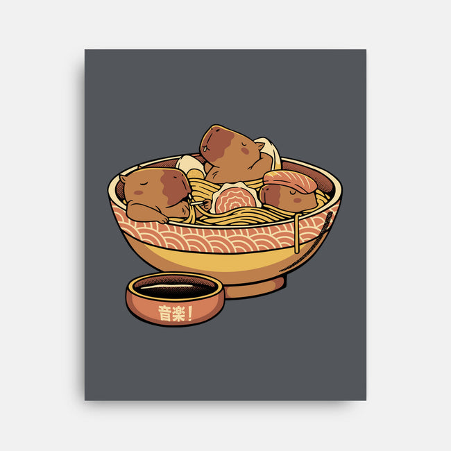 Capybara Cute Ramen-None-Stretched-Canvas-tobefonseca