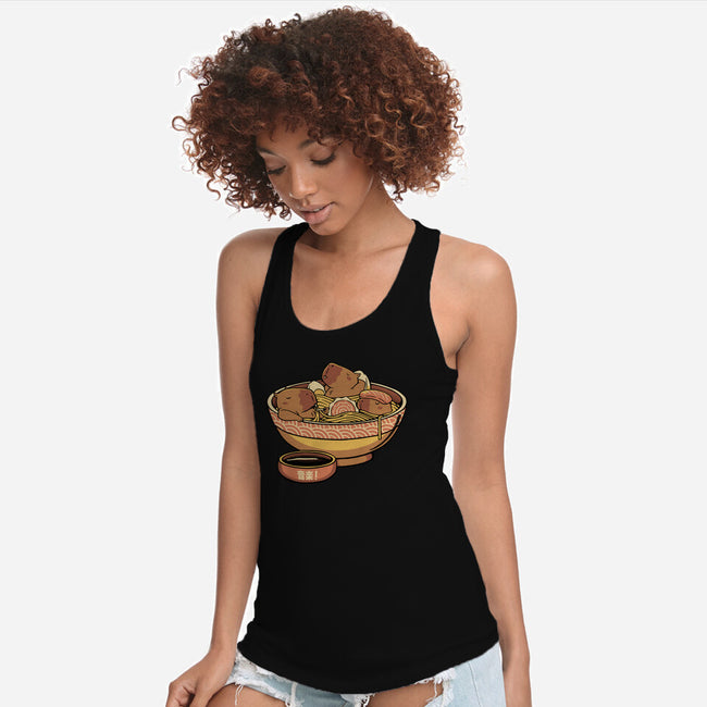 Capybara Cute Ramen-Womens-Racerback-Tank-tobefonseca