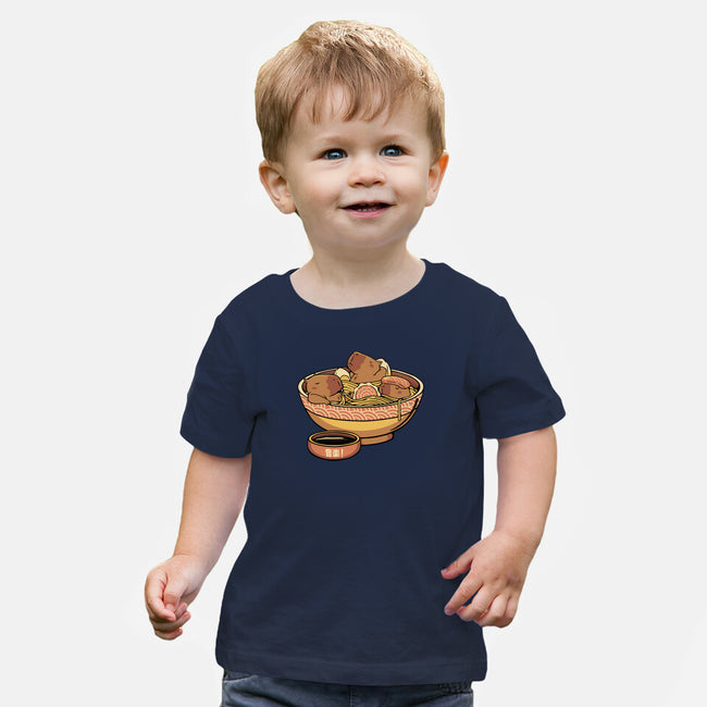 Capybara Cute Ramen-Baby-Basic-Tee-tobefonseca