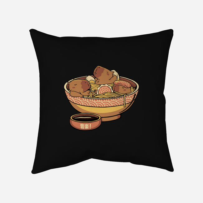 Capybara Cute Ramen-None-Removable Cover-Throw Pillow-tobefonseca