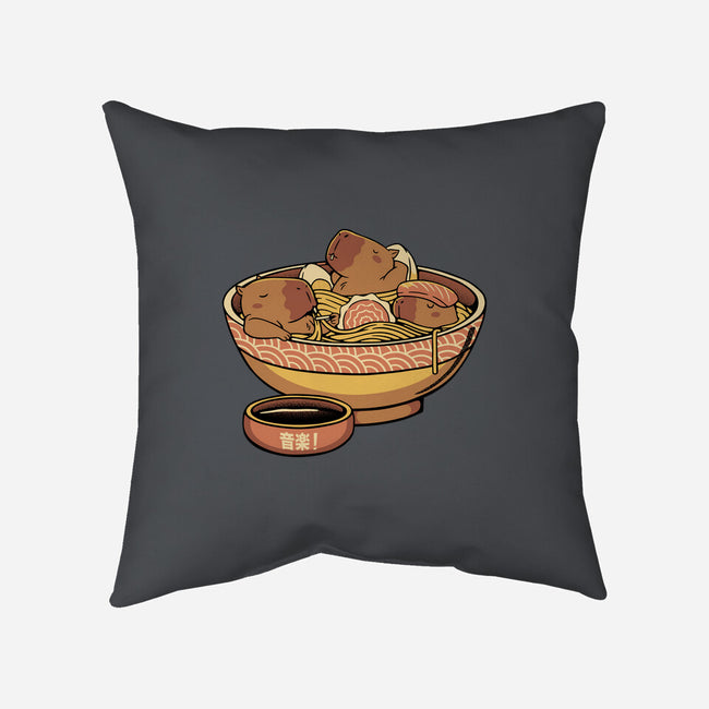 Capybara Cute Ramen-None-Removable Cover-Throw Pillow-tobefonseca