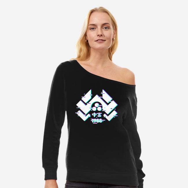 Glitch Nakatomi-Womens-Off Shoulder-Sweatshirt-spoilerinc